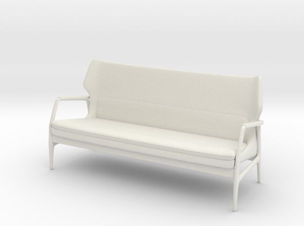 1:24 Mid-Century Lounge Sofa in White Natural Versatile Plastic