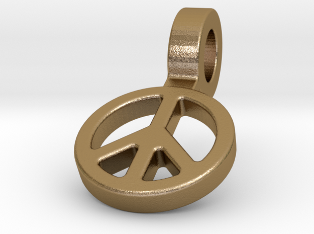 World Peace in Polished Gold Steel
