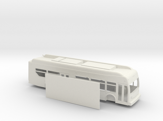 HO scale new flyer xcelsior hybrid bus in White Natural Versatile Plastic