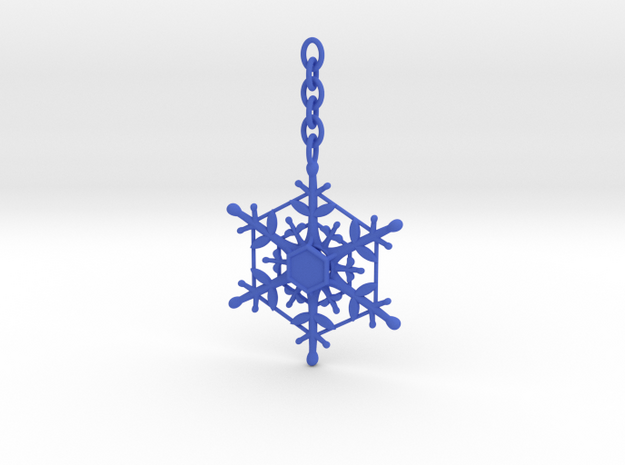 Snowflake Custom Initial Ornament in Blue Processed Versatile Plastic