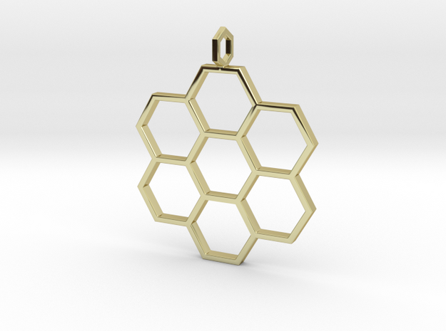 Honeycomb Pendant in 18k Gold Plated Brass