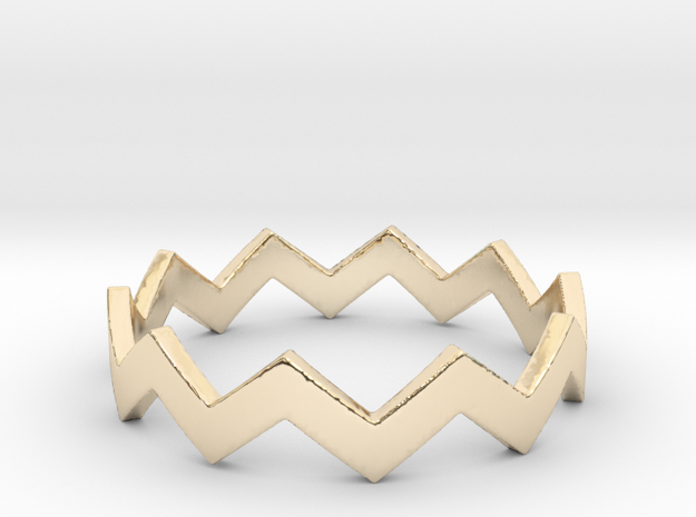 Zig Zag Wave Stackable Ring Size 9 in 14K Yellow Gold
