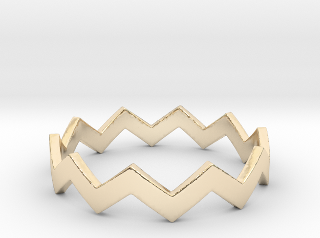 Zig Zag Wave Stackable Ring Size 10 in 14K Yellow Gold