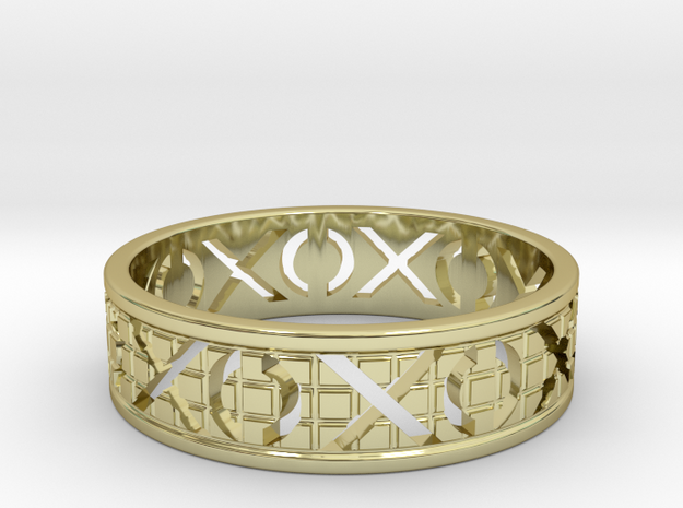Size 7 Xoxo Ring A in 18k Gold Plated Brass