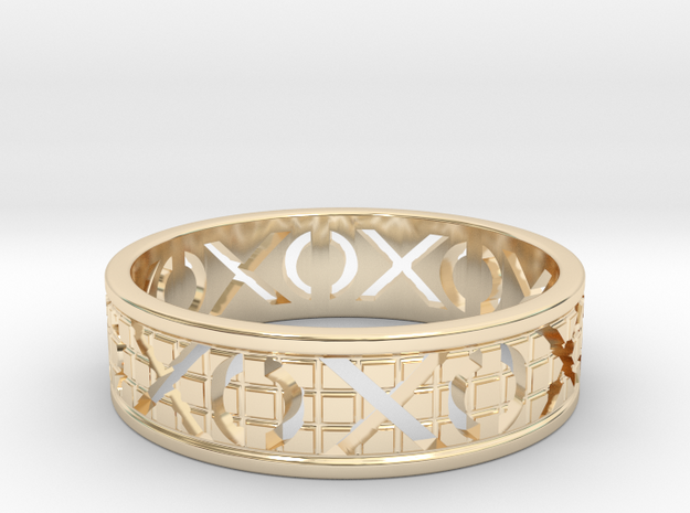 Size 13 Xoxo Ring A in 14k Gold Plated Brass
