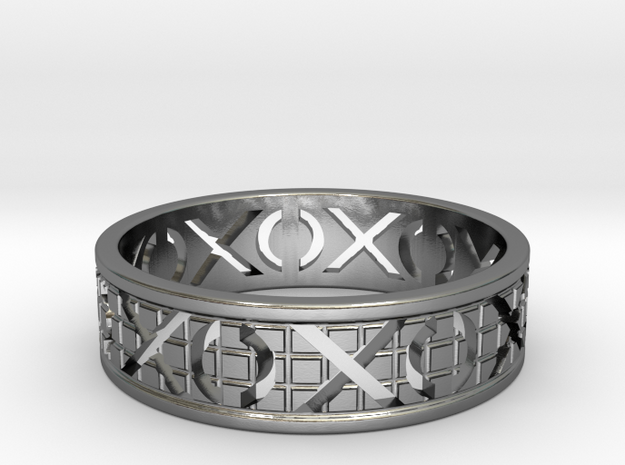 Size 8 Xoxo Ring A in Polished Silver