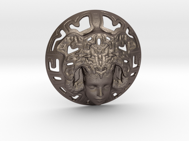 Mayan Princess 7 Cm in Polished Bronzed Silver Steel