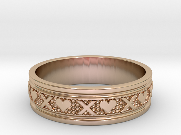 Size 12 Xoxo Ring B in 14k Rose Gold Plated Brass