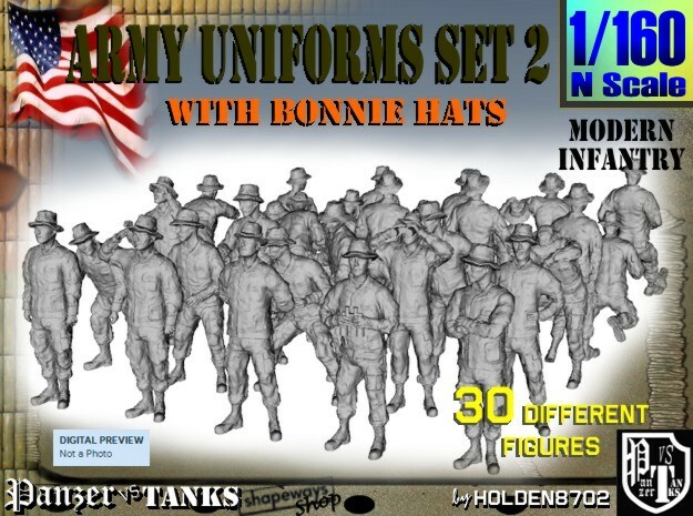 1-160 Army Modern Uniforms Set2 in Tan Fine Detail Plastic