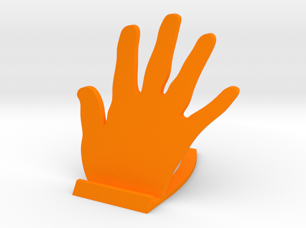 Hand stand for tablet in Orange Processed Versatile Plastic