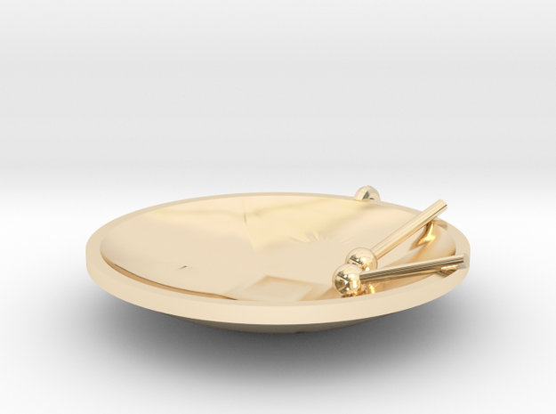 Tenor Bass "Surface" steelpan pendant, M in 14K Yellow Gold