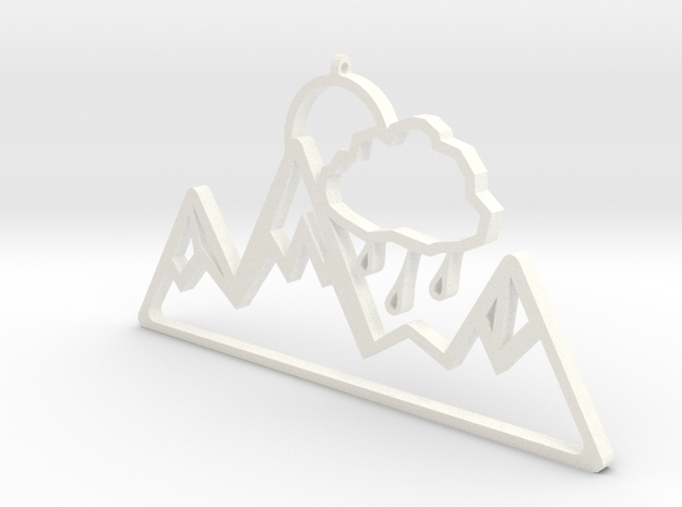Moutains Pendant by it's a CYN! in White Processed Versatile Plastic