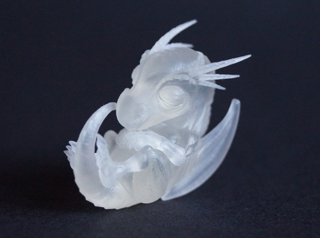 Tiny 'Crystalised' Baby Dragon in Tan Fine Detail Plastic