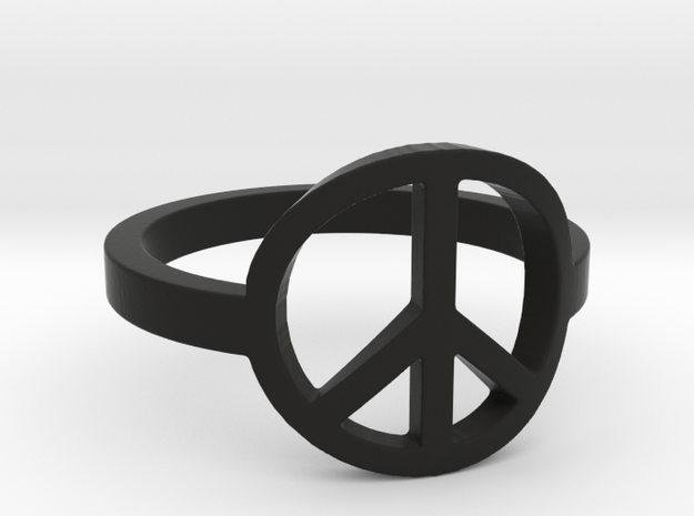 Peace Ring Size 5.5 in Black Natural Versatile Plastic: 5.5 / 50.25