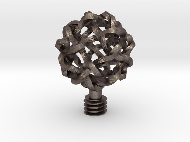 Wine Stopper Knot Ball in Polished Bronzed Silver Steel