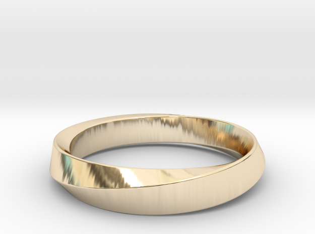 iRiffle Mobius Narrow Ring I (Size 5) in 14k Gold Plated Brass