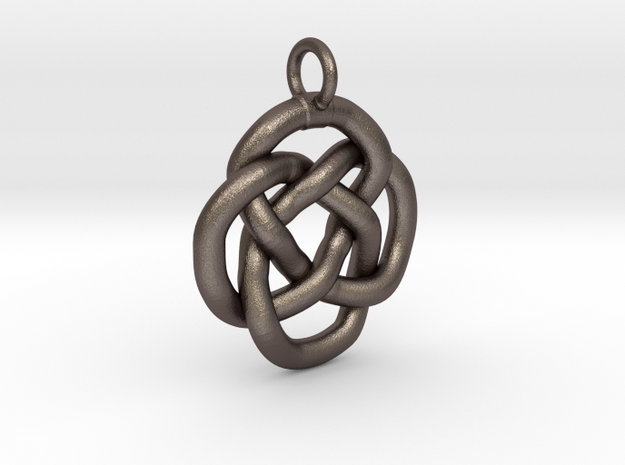Knot keyring in Polished Bronzed Silver Steel