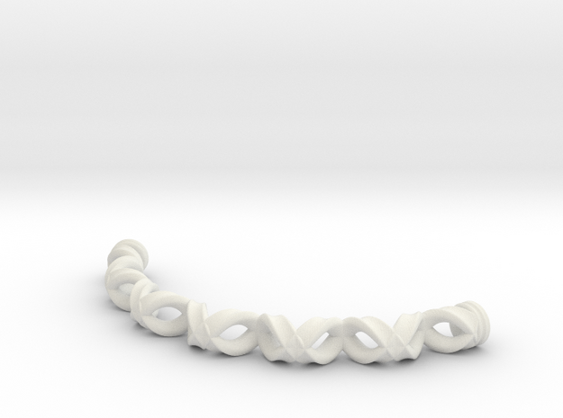 Double Helix Bracelet in White Natural Versatile Plastic