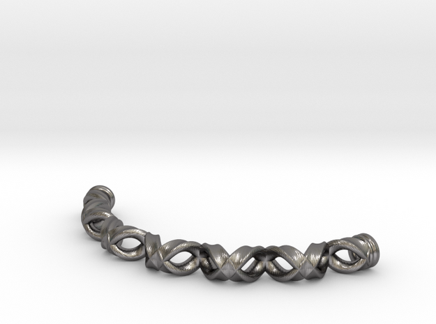 Double Helix Bracelet in Polished Nickel Steel
