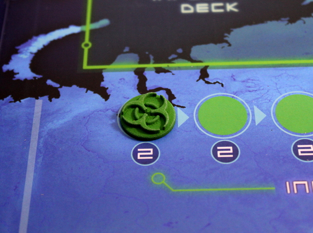 Pandemic Infection Marker -- Legacy Board Sized in Green Processed Versatile Plastic