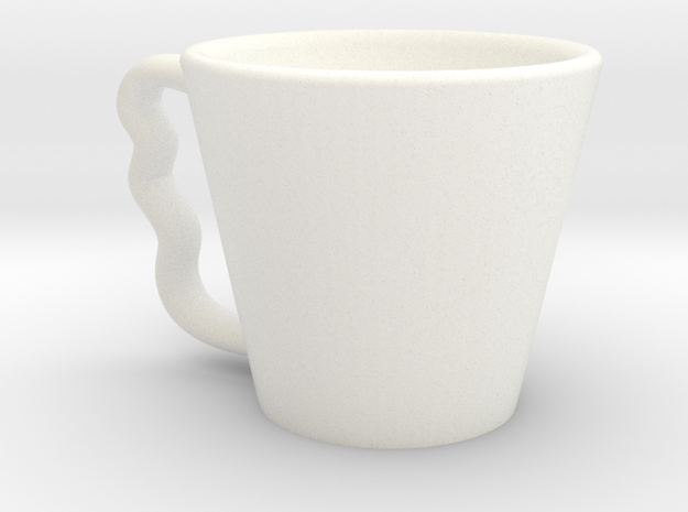 Coffee Cup in White Processed Versatile Plastic