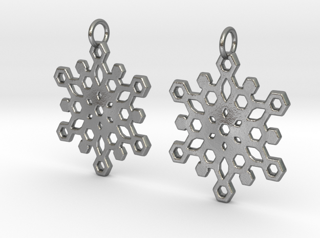 Snowflake Mandala Earrigs in Natural Silver