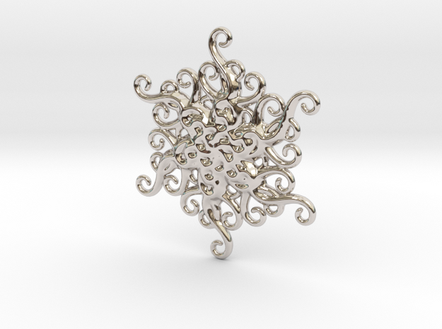 Snowflake Ornament in Rhodium Plated Brass