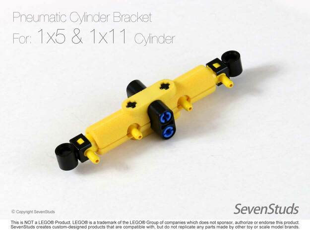 Pneumatic Cylinder Bracket 1/2 (Small) in Yellow Processed Versatile Plastic