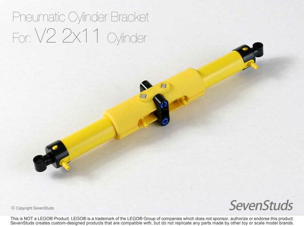 Pneumatic Cylinder Bracket 1/2 (New 2x11L) in Yellow Processed Versatile Plastic