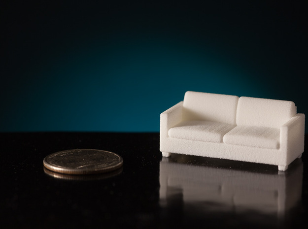 1:48 Davis Apartment Sofa in White Natural Versatile Plastic