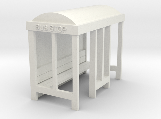 Bus Stop - HO 87:1 Scale in White Natural Versatile Plastic