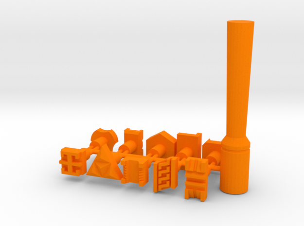 Set of 10 leatherstamps with tool/holder in Orange Processed Versatile Plastic