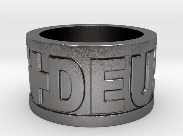 Deus Vult Plain Ring Size 10 in Polished Nickel Steel