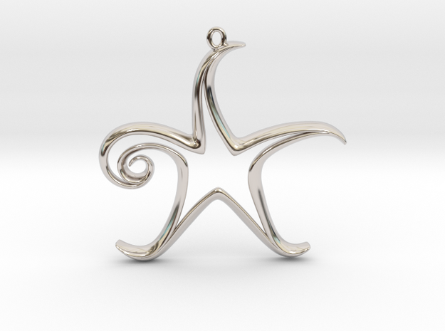 The Star Pendant in Rhodium Plated Brass