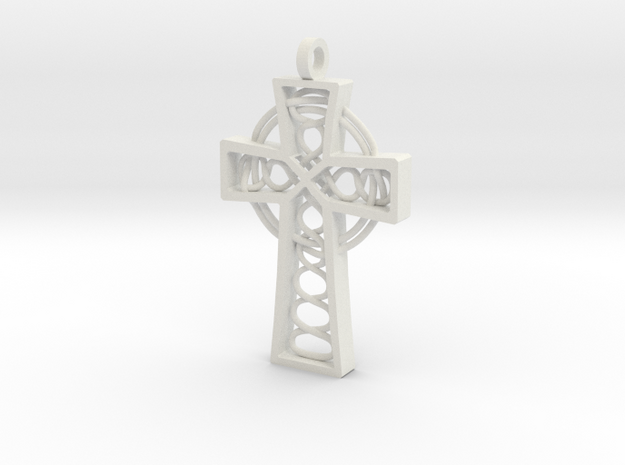 Celtic Cross 2.25" in White Natural Versatile Plastic