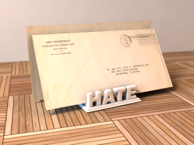 Love&Hate Letter Holder in White Processed Versatile Plastic