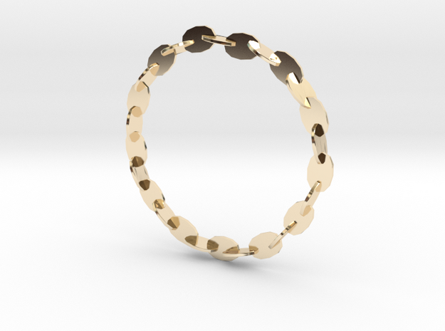 Large Welded Chain Bangle in 14K Yellow Gold