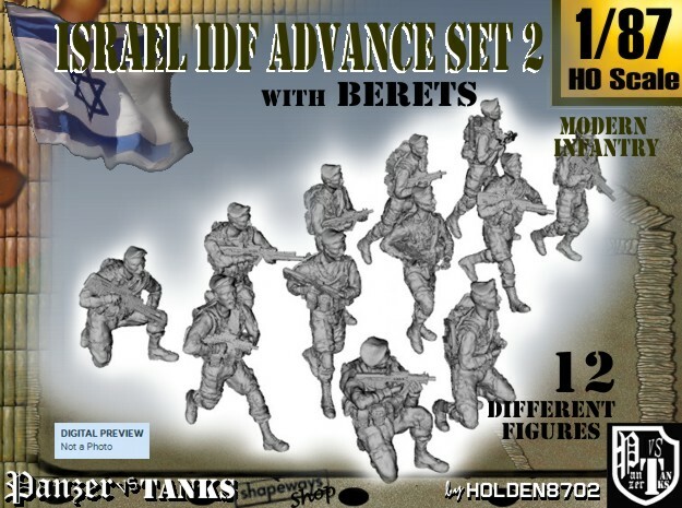 1-87 IDF BERET ADVANCE SET 3 in Tan Fine Detail Plastic