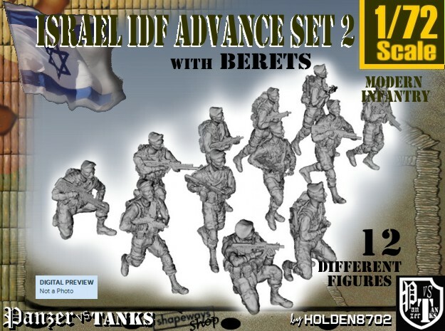 1-72 IDF BERET ADVANCE SET 3 in Tan Fine Detail Plastic