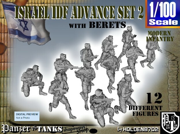 1-100 IDF BERET ADVANCE SET 3 in Tan Fine Detail Plastic