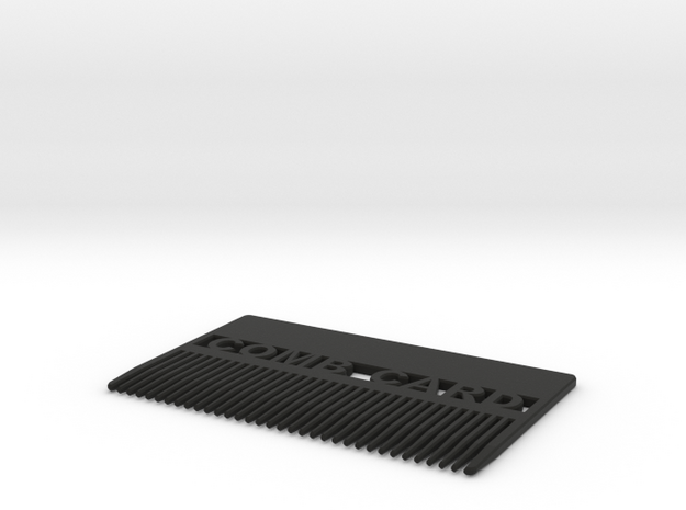 Comb Card - Pocket Comb in Black Natural Versatile Plastic