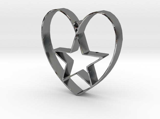Heartbound star in Polished Silver