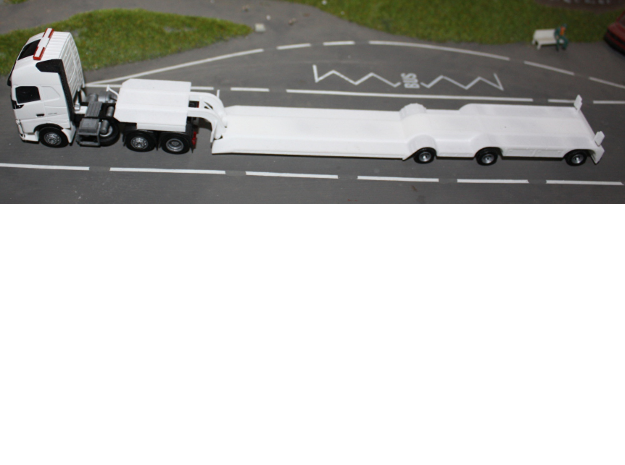 000083 Special trailer Sweden Norway HO !:87 in White Natural Versatile Plastic