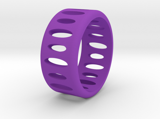 AB Ellipse Ring Size 6 in Purple Processed Versatile Plastic
