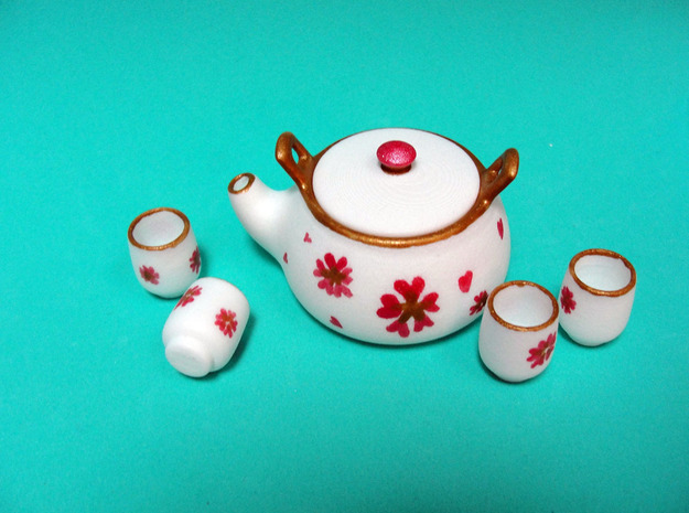 Msd Oriental Tea Set 005f in White Natural Versatile Plastic
