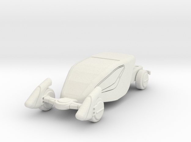 GV07 Sci-Fi Sports Car (28mm) in White Natural Versatile Plastic