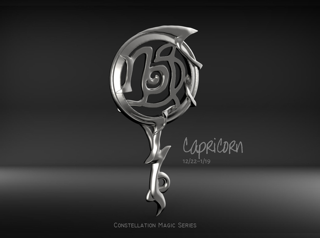 Capricorn［Constellation Magic Series］ - Key Style in Fine Detail Polished Silver