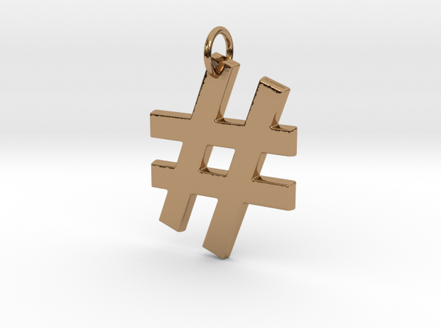 Hashtag in Polished Brass