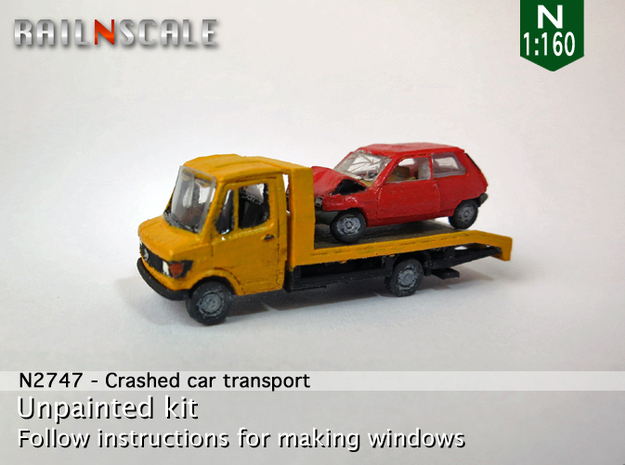 SET Crashed Car Transport (N 1:160) in Tan Fine Detail Plastic
