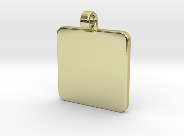 Your embossed pendant, square, 25mm in 18k Gold Plated Brass